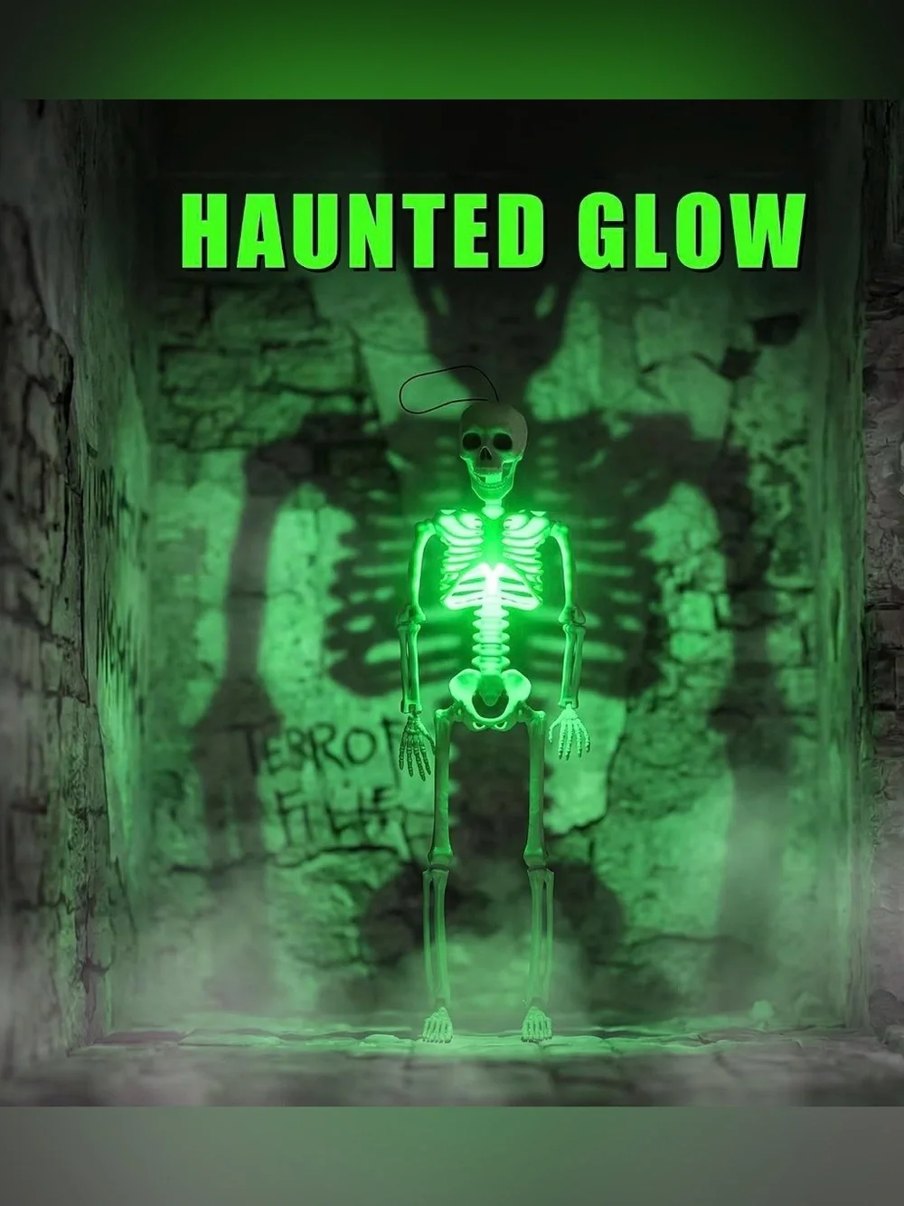 Glowing Skeletons! 5 in pack Scary light up Halloween Party Festive Decorations
